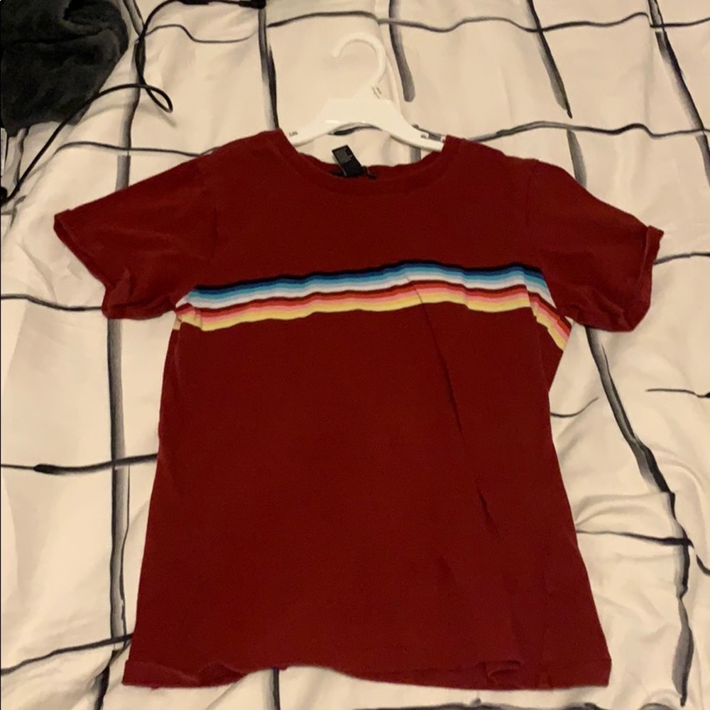 Forever 21 maroon striped shirt